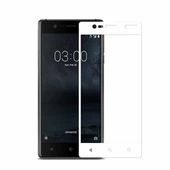 Bufalo Nokia 3 Kavisli 3D Cam Ekran Koruyucu Beyaz - 1