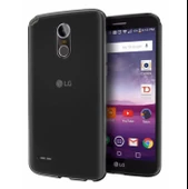 LG Stylus 3 Kılıf Soft Silikon Şeffaf-Siyah Arka Kapak - 1