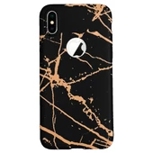 iPhone X/XS Fırça Desen Silikon Arka Kapak Siyah - 1