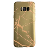 Samsung Galaxy S8 Plus (G955) Fırça Desen Silikon Arka Kapak Gold - 1