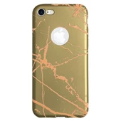 iPhone 7-8 Fırça Desen Silikon Arka Kapak Gold - 1