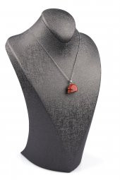 Red Jasper Doğal Taş Kuru Kafa Model Kolye thumbnail 2