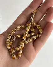 Oval Kesim Kokulu Mozaik Toz Kehribar Tesbih 33lük 6mm A001 - 3