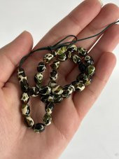 Oval Kesim Kokulu Mozaik Toz Kehribar Tesbih 33lük 6mm A003 - 3