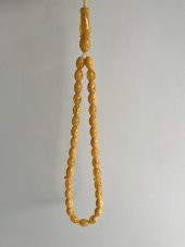 Oval Kesim Kokulu Toz Kehribar Tesbih 33lük 6mm A004 - 2