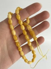 Oval Kesim Kokulu Toz Kehribar Tesbih 33lük 6mm A005 - 1