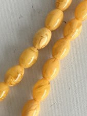 Oval Kesim Kokulu Toz Kehribar Tesbih 33lük 6mm A004 - 5