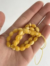 Oval Kesim Kokulu Toz Kehribar Tesbih 33lük 6mm A005 - 3