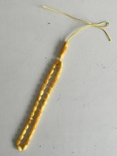 Oval Kesim Kokulu Toz Kehribar Tesbih 33lük 6mm A005 - 4