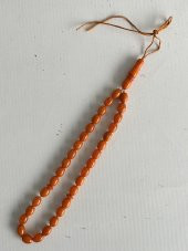 Oval Kesim Kokulu Toz Kehribar Tesbih 33lük 7mm A008 - 4