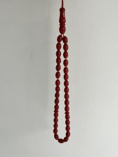 Oval Kesim Kokulu Toz Kehribar Tesbih 33lük 6mm A009 - 2