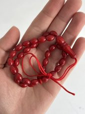Oval Kesim Kokulu Toz Kehribar Tesbih 33lük 6mm A009 - 3