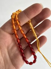 Oval Kesim Kokulu Toz Kehribar Tesbih 33lük 5mm A012 thumbnail 1