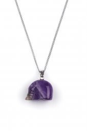 Ametist Doğal Taş Kuru Kafa Model Kolye thumbnail 1