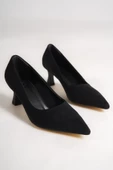 Kandy Siyah Süet Stiletto Kadeh Topuklu Ayakkabı thumbnail 4