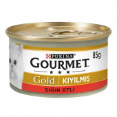 Purina Gourmet Gold Kıyılmış Sığır Etli Yaş Kedi Maması 85 g - 1