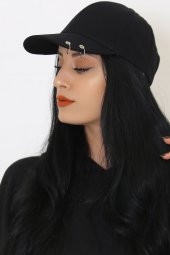 Piercingli Şapka Siyah - 8901.571. - 1