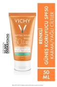 VICHY Capital Soleil SPF50+ Yağlı Ciltler İçin Renkli Yüksek Korumalı Yüz Güneş Kremi 50ml 3337871325787 - 1