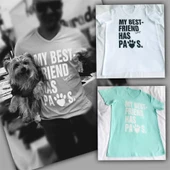 My Best Friend Has Paws Tişört Gri - 1