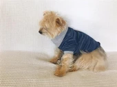 LACİVERT GRİ Polo Yaka Tişört Summer T Köpek Kıyafeti,Elbisesi - 9