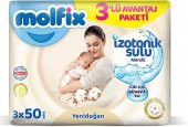 Molfix Yenidoğan İzotonik Sulu Doğal Pamuk Islak Havlu Mendil 3lü 150 Yaprak - 1