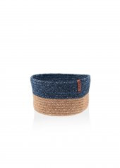 The Mia SPT0029 Jutte Yuvarlak Sepet Bambu Lacivert 20x13 CM - 2