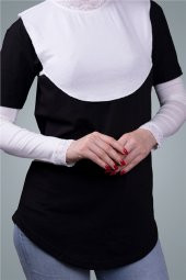Krem Tesettür Kolluk Viskon Kumaş Dantelli 1002_40 - 2