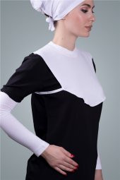 Krem Tesettür Boyunluk Viskon Kumaş Düz 1003_40 - 1