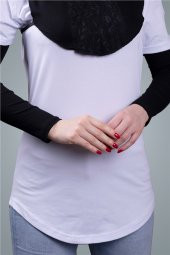 Siyah Tesettür Kolluk Viskon Kumaş Düz 1001_01 - 2
