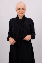 Somon Pratik Hazır Geçmeli Tesettür Bone Sandy Kumaş Taşlı 1456_39 - 1