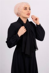 Somon Pratik Hazır Geçmeli Tesettür Bone Sandy Kumaş Taşlı 1456_39 - 2