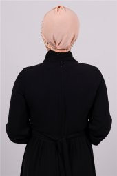 Somon Pratik Hazır Geçmeli Tesettür Bone Sandy Kumaş Taşlı 1456_39 - 3