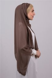 Vizon-Gold Arkadan Bağlamalı Şal Şifon Üç Bantlı Simli Pileli 1835_1002 - 3