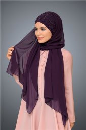 Mürdüm Arkadan Bağlamalı Şal Şifon İncili 1901_07 - 1