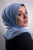 Bebe Mavisi Pratik Hazır Geçmeli Tesettür Eşarp Sandy Kumaş Arkadan Çıtçıtlı 2101_11 - 3