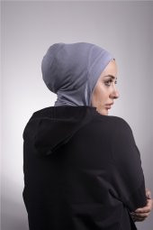Füme Pratik Hazır Geçmeli Bone Viskon Kumaş Hijab Spor 2106_25 - 3