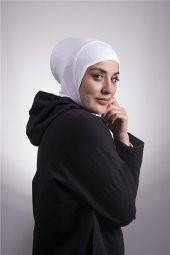 Krem Pratik Hazır Geçmeli Bone Viskon Kumaş Hijab Spor 2106_40 - 1