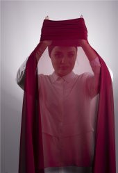 Bordo Pratik Hazır Geçmeli Şal Şifon Boru Boneli 3001_16 - 3