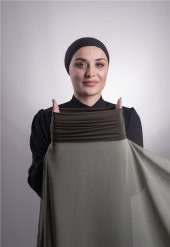Su Yeşili Pratik Hazır Geçmeli Şal Şifon Boru Boneli 3001_32 - 6