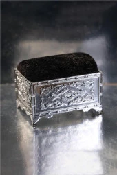 Siyah Eşarp Şal İğnedanlık Kadife Gümüş Sandık 5006_01 - 1