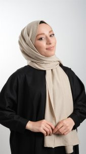 Bej Düz Klasik Şal Pamuk Caz Sade 202105_12 - 1