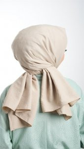 Bej Düz Klasik Şal Pamuk Caz Sade 202105_12 - 4