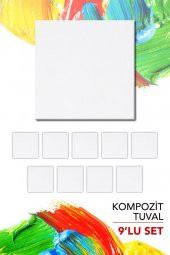 16x17 cm Pres Kompozit Tuval 9lu Set - 2