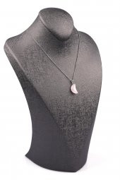 Pembe Kuvars Doğal Taş Ay Model Kolye thumbnail 2