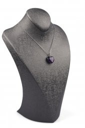 Ametist Doğal Taş Kalp Model Kolye thumbnail 2