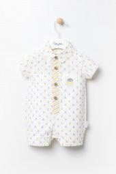 Pamuklu Penguen Detaylı Erkek Bebek Bayramlık Tulum 12779 - 1