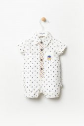 Pamuklu Penguen Detaylı Erkek Bebek Bayramlık Tulum 12779 - 2