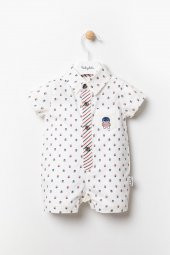 Pamuklu Penguen Detaylı Erkek Bebek Bayramlık Tulum 12779 - 4