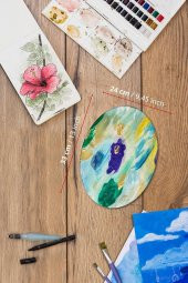 24x33 cm Pres Kompozit Elips Tuval 9lu Set - 1