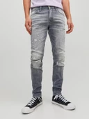 JACK JONES Liam Model Dar Kesim Gri Kot Pantolon 12229187 thumbnail 6